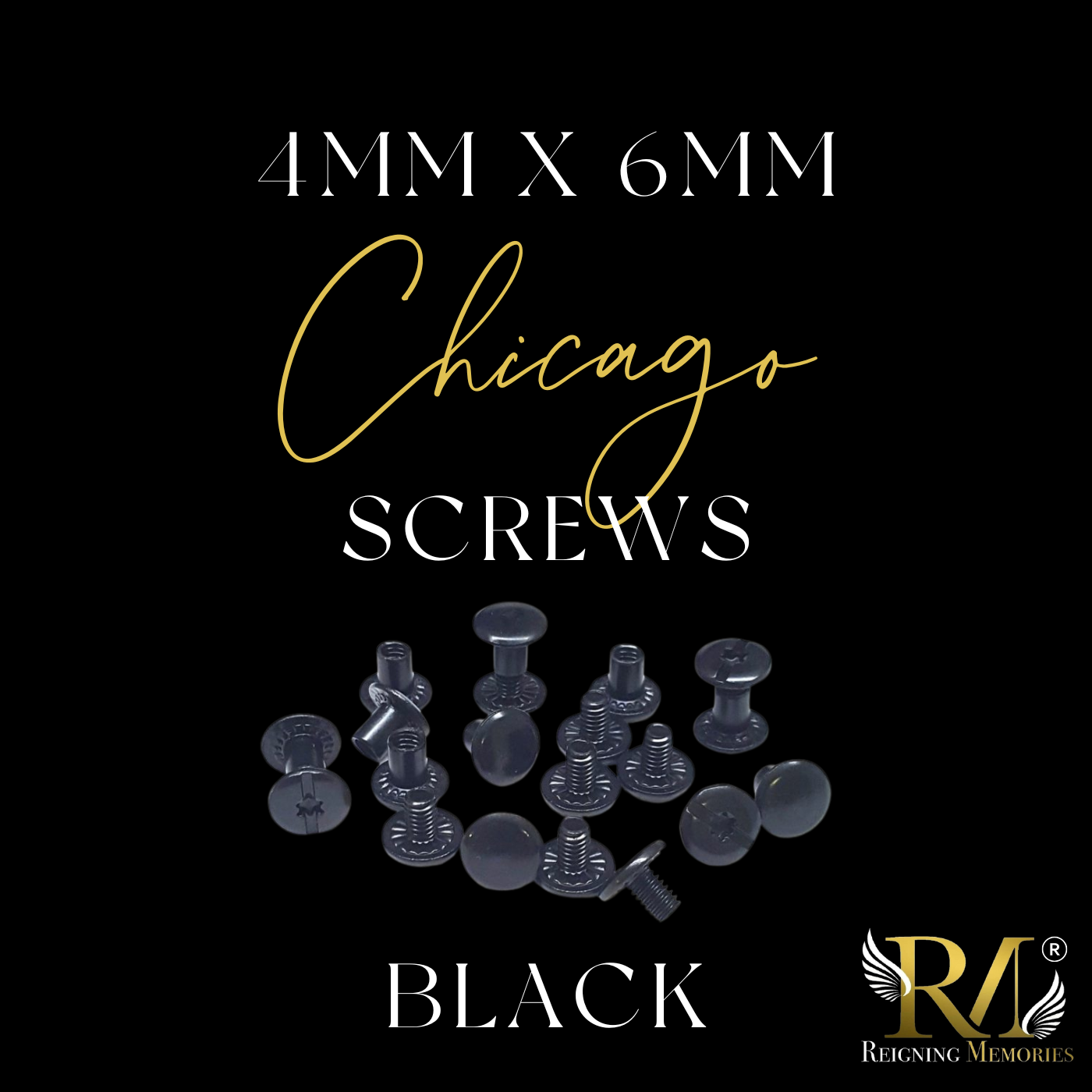 Black Chicago Screws 4x6mm